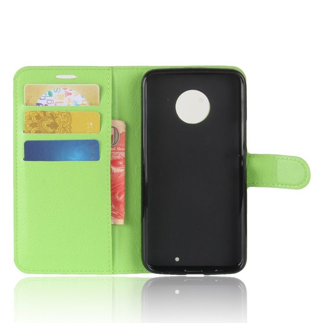 Motorola Moto X4 Handyhülle - Cover aus Leder - mit Litchitextur und Standfunktion - grün