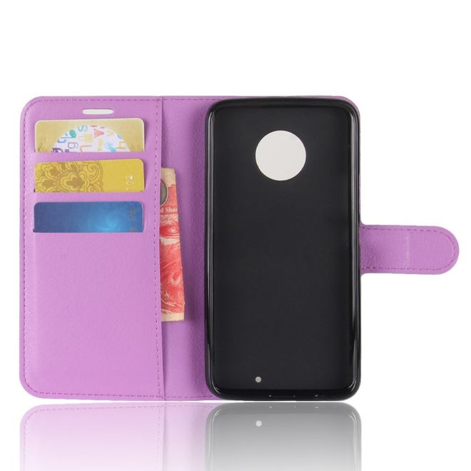Motorola Moto X4 Handyhülle - Cover aus Leder - mit Litchitextur und Standfunktion - purpur