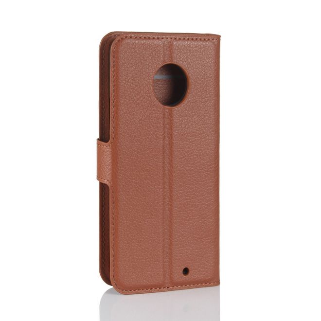 Motorola Moto X4 Handyhülle - Cover aus Leder - mit Litchitextur und Standfunktion - braun