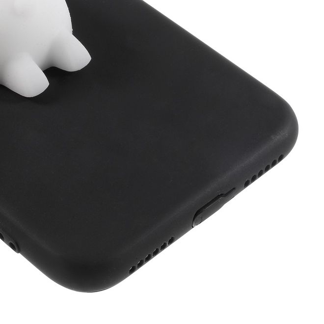 iPhone XS / X Handy Hülle - Plastik Softcase - mit 3D Squishy - Polarbär - schwarz