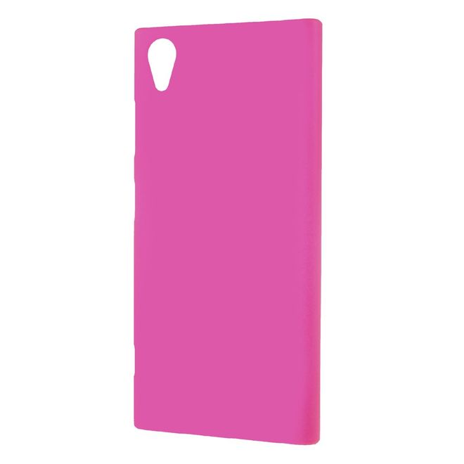 Sony Xperia XA1 Plus Handyhülle - Case aus gummiertem Hartplastik - rosa