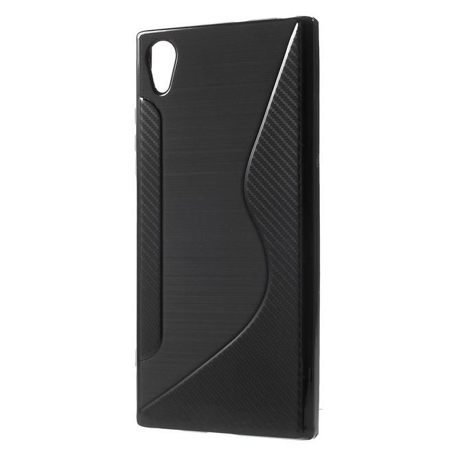 Sony Xperia XA1 Plus Handy Hülle - TPU Softcase - S-Shape - schwarz