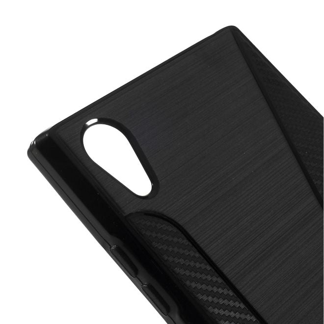Sony Xperia XA1 Plus Handy Hülle - TPU Softcase - S-Shape - schwarz