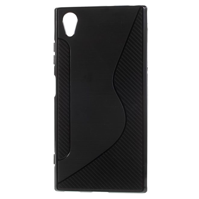 Sony Xperia XA1 Plus Handy Hülle - TPU Softcase - S-Shape - schwarz