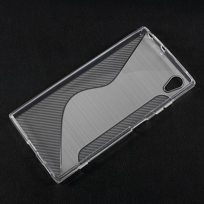 Sony Xperia XA1 Plus Handy Hülle - TPU Softcase - S-Shape - transparent