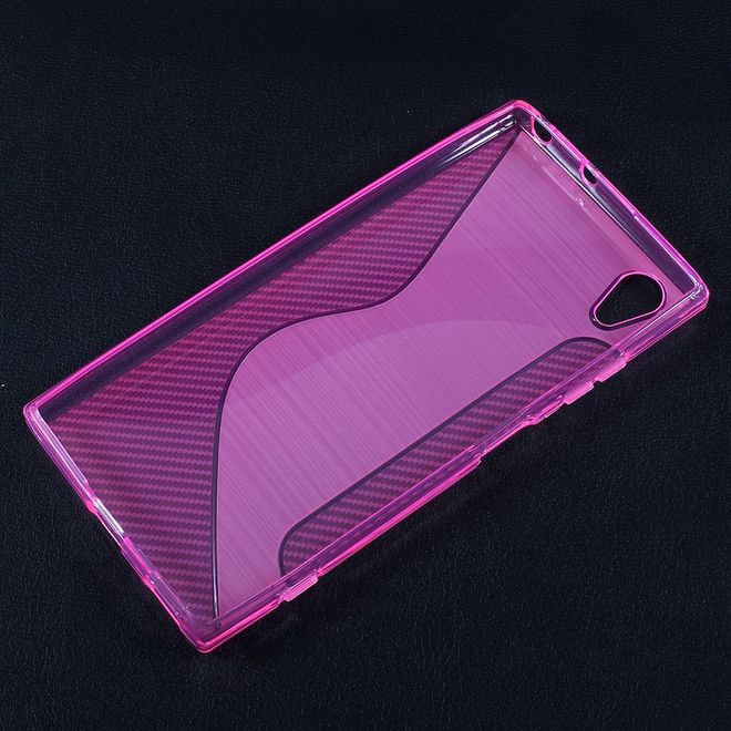 Sony Xperia XA1 Plus Handy Hülle - TPU Softcase - S-Shape - pink