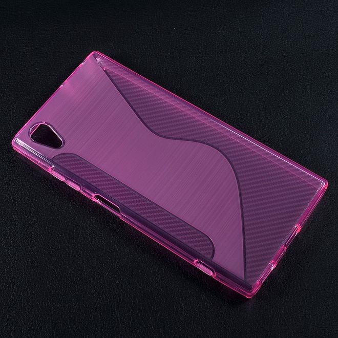 Sony Xperia XA1 Plus Handy Hülle - TPU Softcase - S-Shape - pink