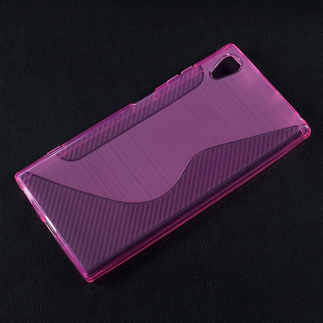 Sony Xperia XA1 Plus Handy Hülle - TPU Softcase - S-Shape - pink