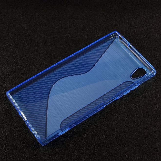 Sony Xperia XA1 Plus Handy Hülle - TPU Softcase - S-Shape - blau