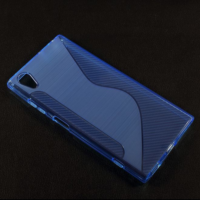 Sony Xperia XA1 Plus Handy Hülle - TPU Softcase - S-Shape - blau