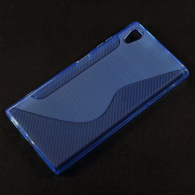 Sony Xperia XA1 Plus Handy Hülle - TPU Softcase - S-Shape - blau