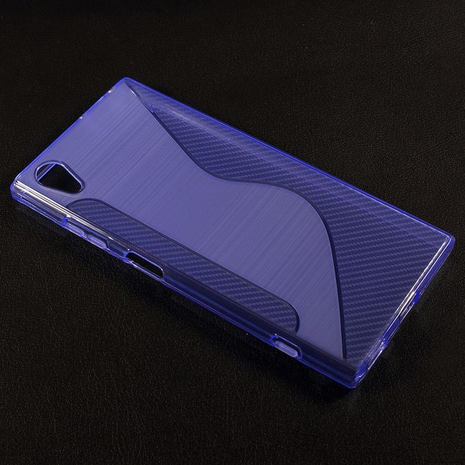 Sony Xperia XA1 Plus Handy Hülle - TPU Softcase - S-Shape - purpur
