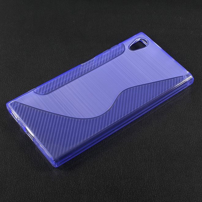 Sony Xperia XA1 Plus Handy Hülle - TPU Softcase - S-Shape - purpur