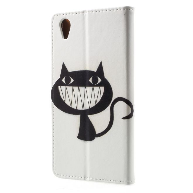 Sony Xperia XA1 Plus Handy Hülle - Leder Book Case - mit Standfunktion - schwarze Katze