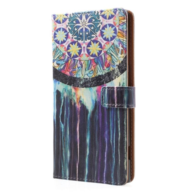 Sony Xperia XA1 Plus Handy Hülle - Leder Book Case - mit Standfunktion - Traumfänger