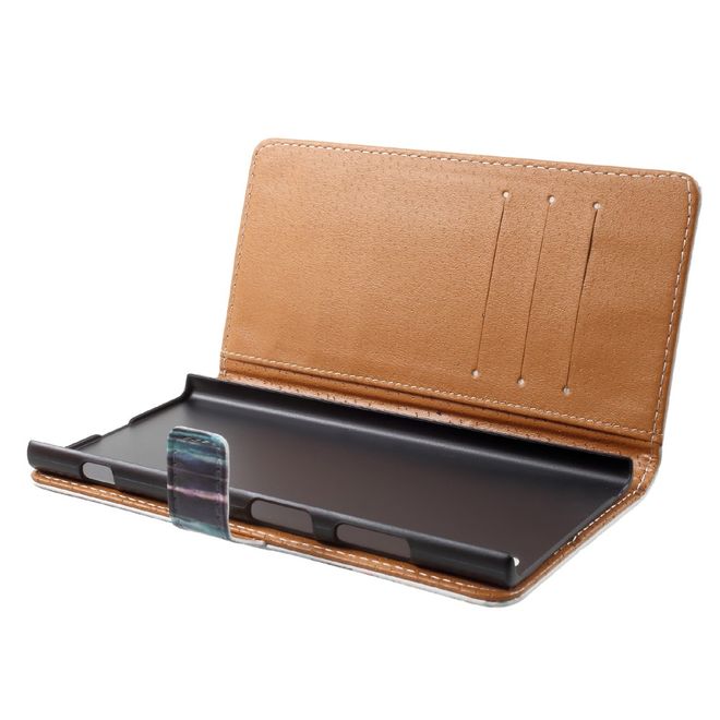 Sony Xperia XA1 Plus Handy Hülle - Leder Book Case - mit Standfunktion - Traumfänger