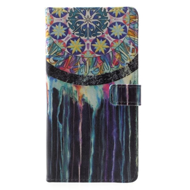 Sony Xperia XA1 Plus Handy Hülle - Leder Book Case - mit Standfunktion - Traumfänger