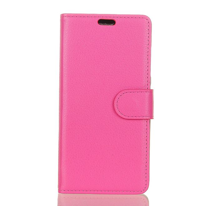 HTC U11+ Handy Hülle - Case aus Leder - mit Litchitextur - rosa