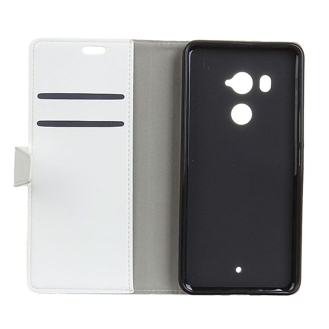 HTC U11+ Handy Case - Crazy Horse Leder Hülle - mit Magnetverschluss - weiss
