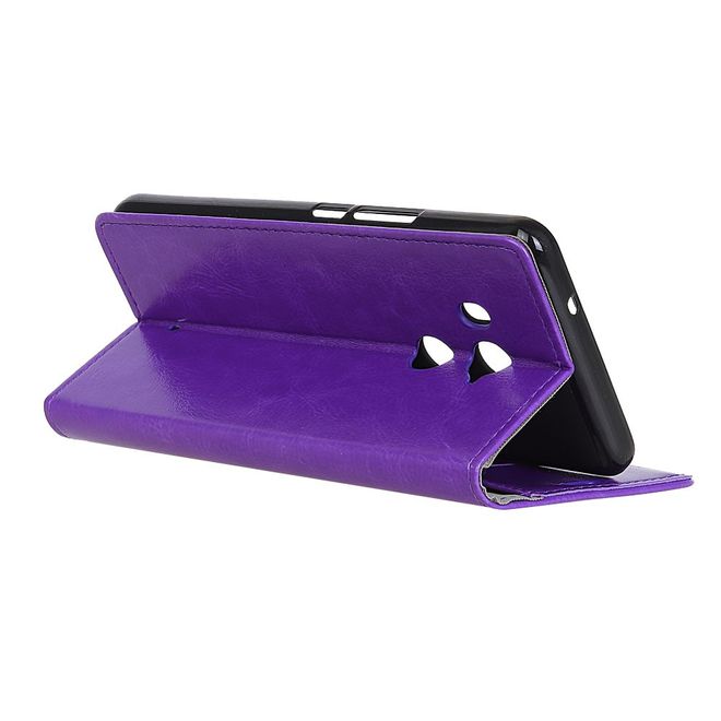 HTC U11+ Handy Case - Crazy Horse Leder Hülle - mit Magnetverschluss - purpur