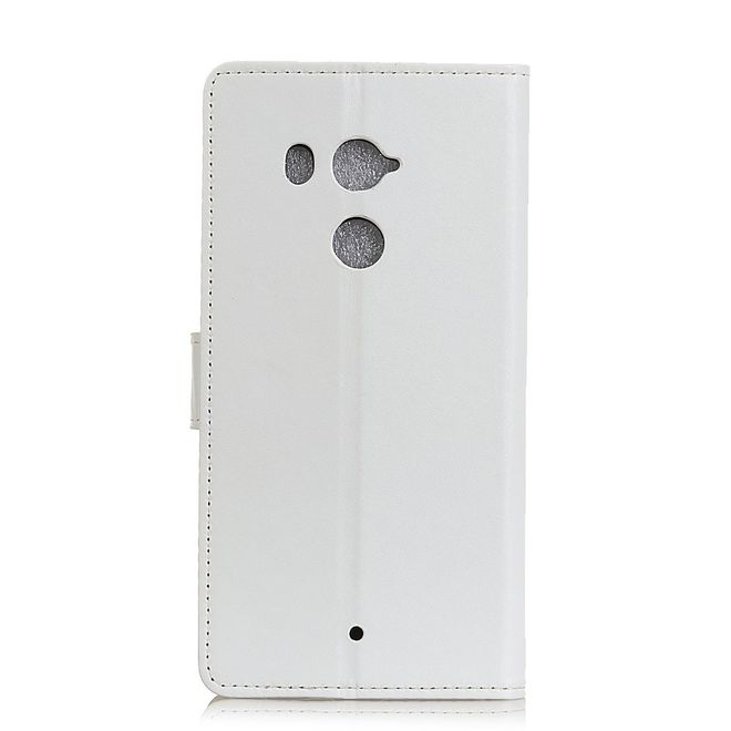 HTC U11+ Handy Cover - Klassische Hülle aus Leder - mit Magnetverschluss und Standfunktion - weiss