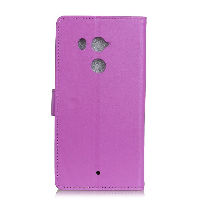 HTC U11+ Handy Cover - Klassische Hülle aus Leder - mit Magnetverschluss und Standfunktion - purpur
