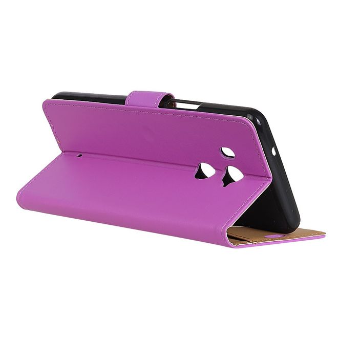 HTC U11+ Handy Cover - Klassische Hülle aus Leder - mit Magnetverschluss und Standfunktion - purpur