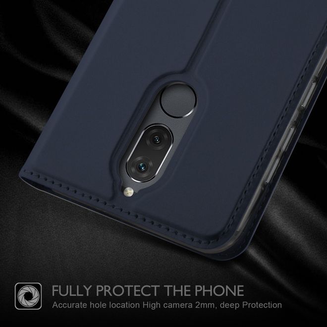 Huawei Mate 10 Lite Handy Case - Hülle aus Leder - mit Visitenkartenfach - blau