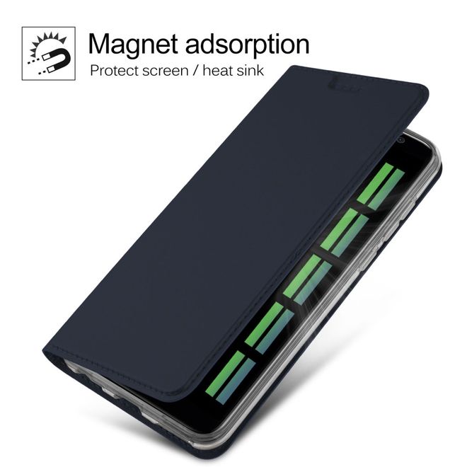 Huawei Mate 10 Lite Handy Case - Hülle aus Leder - mit Visitenkartenfach - blau