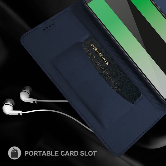 Huawei Mate 10 Lite Handy Case - Hülle aus Leder - mit Visitenkartenfach - blau