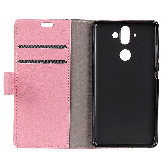Nokia 8 Sirocco Handyhülle - Case aus Leder - mit Standfunktion - pink