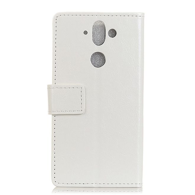 Nokia 8 Sirocco Handy Hülle - Crazy Horse Leder Bookcover - mit Standfunktion - weiss