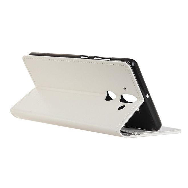 Nokia 8 Sirocco Handy Hülle - Crazy Horse Leder Bookcover - mit Standfunktion - weiss
