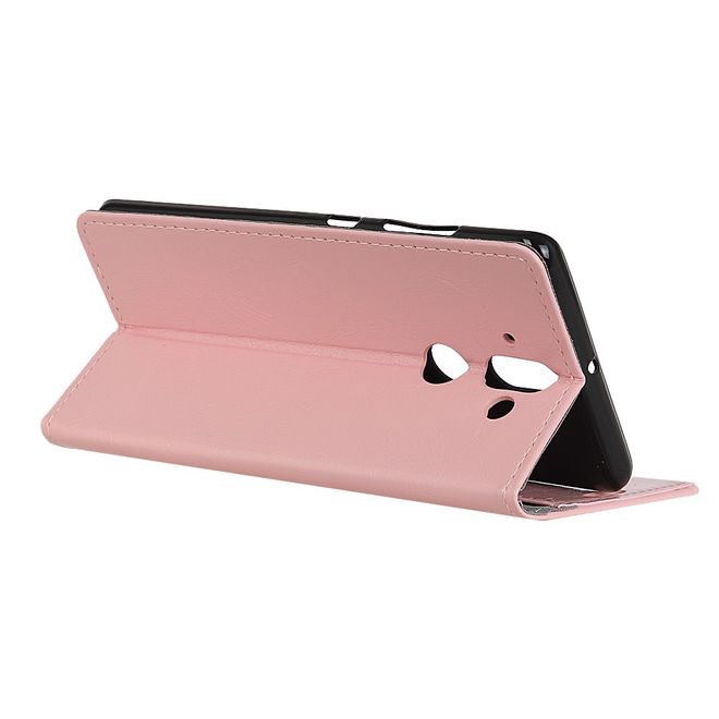 Nokia 8 Sirocco Handy Hülle - Crazy Horse Leder Bookcover - mit Standfunktion - pink