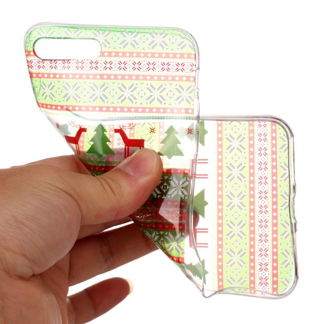 iPhone 8 Plus / 7 Plus Phone Case - Plastic Case - Reindeer and Christmas Pattern
