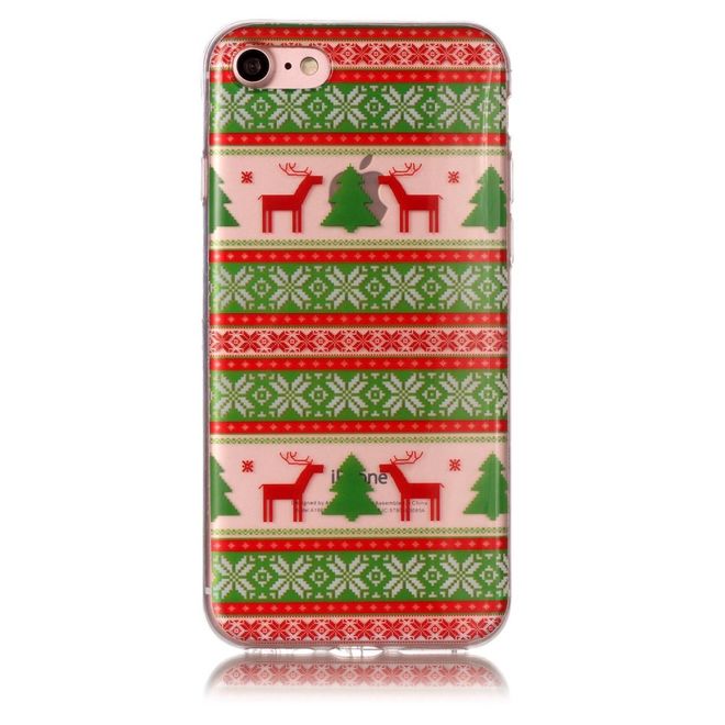 iPhone SE / 8 / 7 Handy Hülle - Case aus Plastik - Rentiere und Weihnachtsmuster
