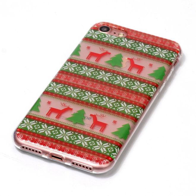 iPhone SE / 8 / 7 Handy Hülle - Case aus Plastik - Rentiere und Weihnachtsmuster