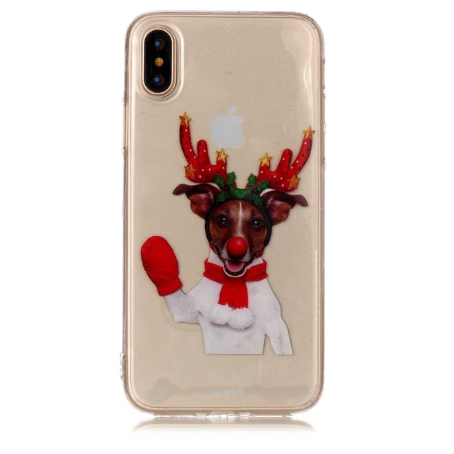 iPhone XS / X Phone Case - Plastic Case - Dog in Christmas Costume