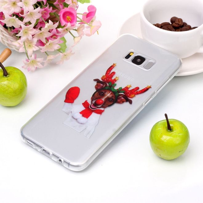 Samsung Galaxy S8 Handy Hülle - Case aus Plastik - Hund in Weihnachtskostüm
