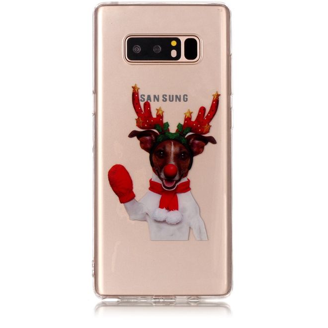 Samsung Galaxy Note 8 Handy Hülle - Case aus Plastik - Hund in Weihnachtskostüm