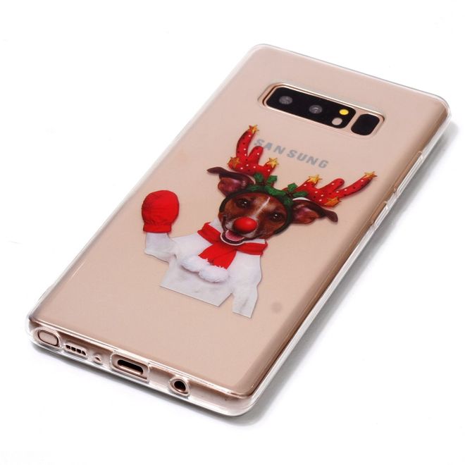 Samsung Galaxy Note 8 Handy Hülle - Case aus Plastik - Hund in Weihnachtskostüm