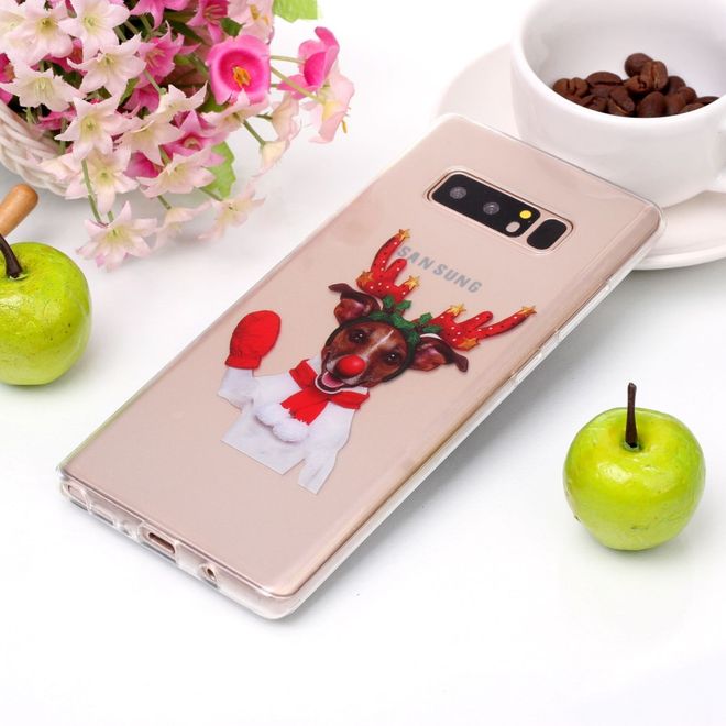 Samsung Galaxy Note 8 Handy Hülle - Case aus Plastik - Hund in Weihnachtskostüm