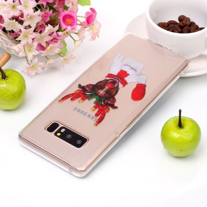 Samsung Galaxy Note 8 Handy Hülle - Case aus Plastik - Hund in Weihnachtskostüm