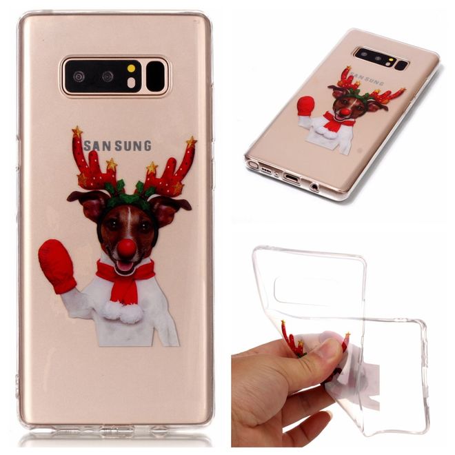 Samsung Galaxy Note 8 Handy Hülle - Case aus Plastik - Hund in Weihnachtskostüm