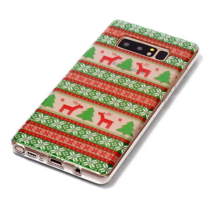 Samsung Galaxy Note 8 Handy Hülle - Case aus Plastik - Rentiere und Weihnachtsmuster