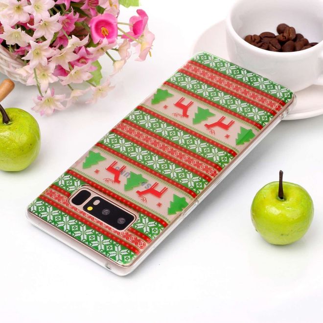Samsung Galaxy Note 8 Handy Hülle - Case aus Plastik - Rentiere und Weihnachtsmuster