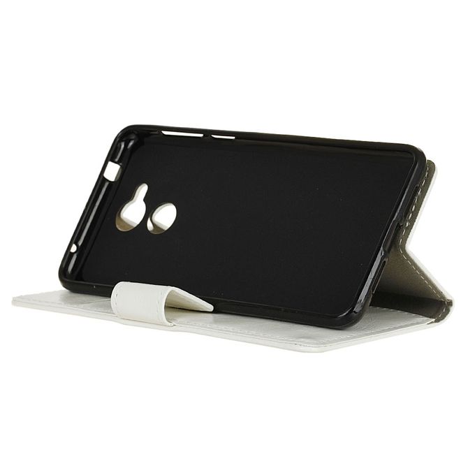 Huawei Enjoy 6S/Honor 6C Handy Hülle - Crazy Horse Leder Case - mit Standfunktion - weiss