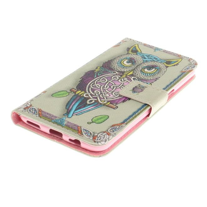 OnePlus 5 Handy Hülle - Leder Bookcase - mit Standfunktion - wunderschöne Eule