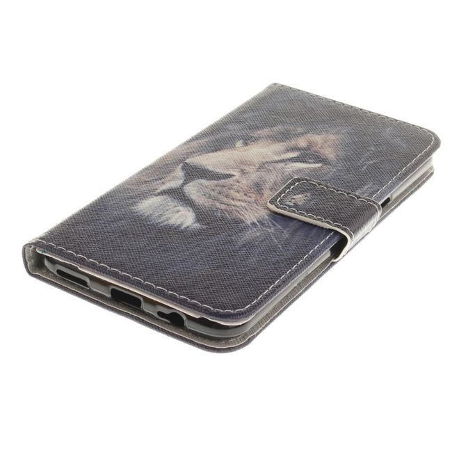 OnePlus 5 Handy Hülle - Leder Bookcase - mit Standfunktion - Löwe