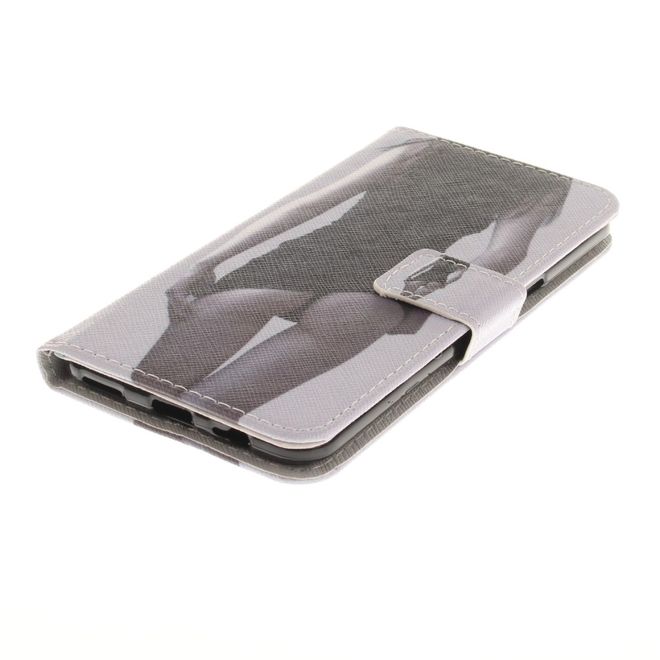 OnePlus 5 Handy Hülle - Leder Bookcase - mit Standfunktion - heisses Girl